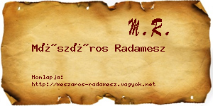 Mészáros Radamesz névjegykártya
